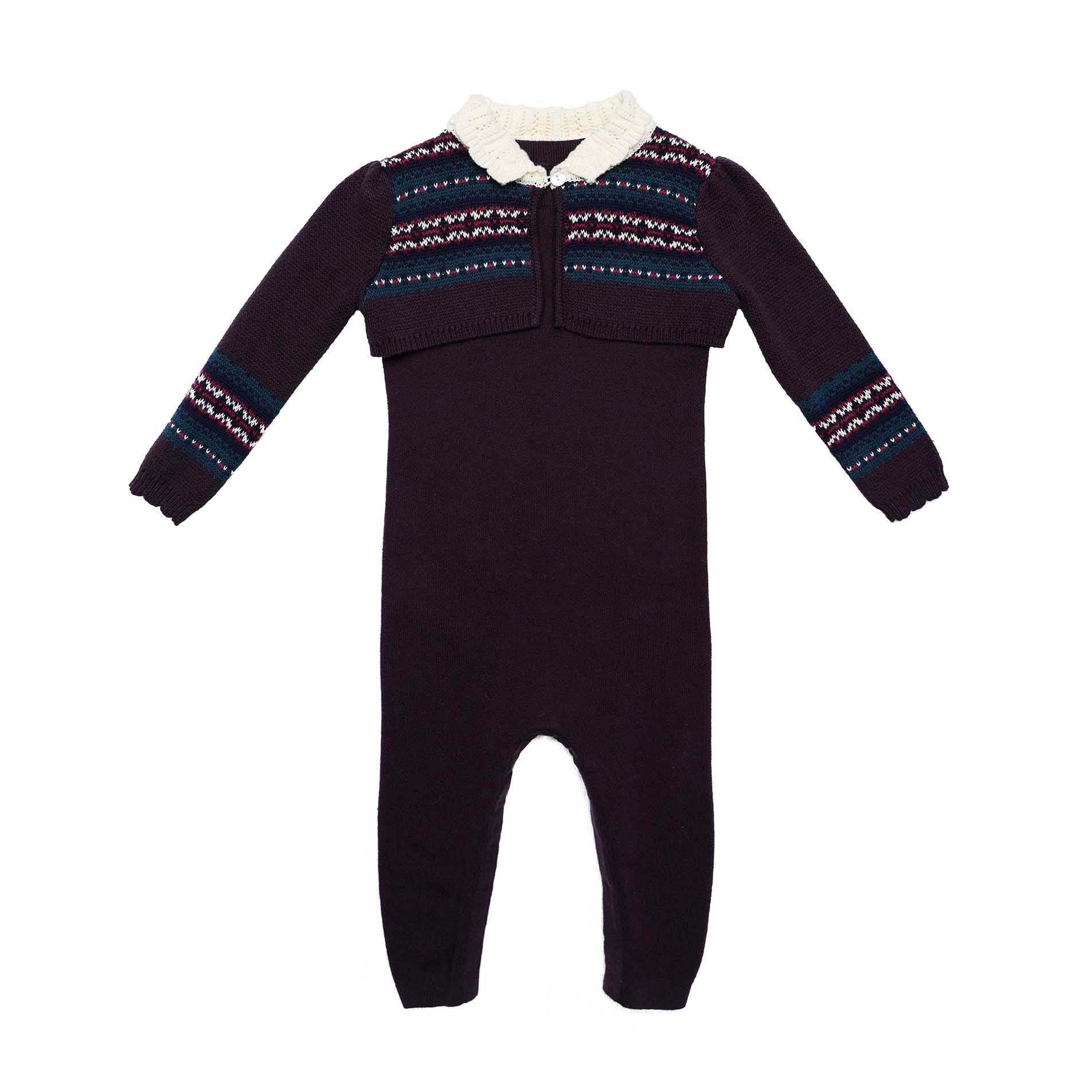 Girl's Jacquard Knit Bolero Romper