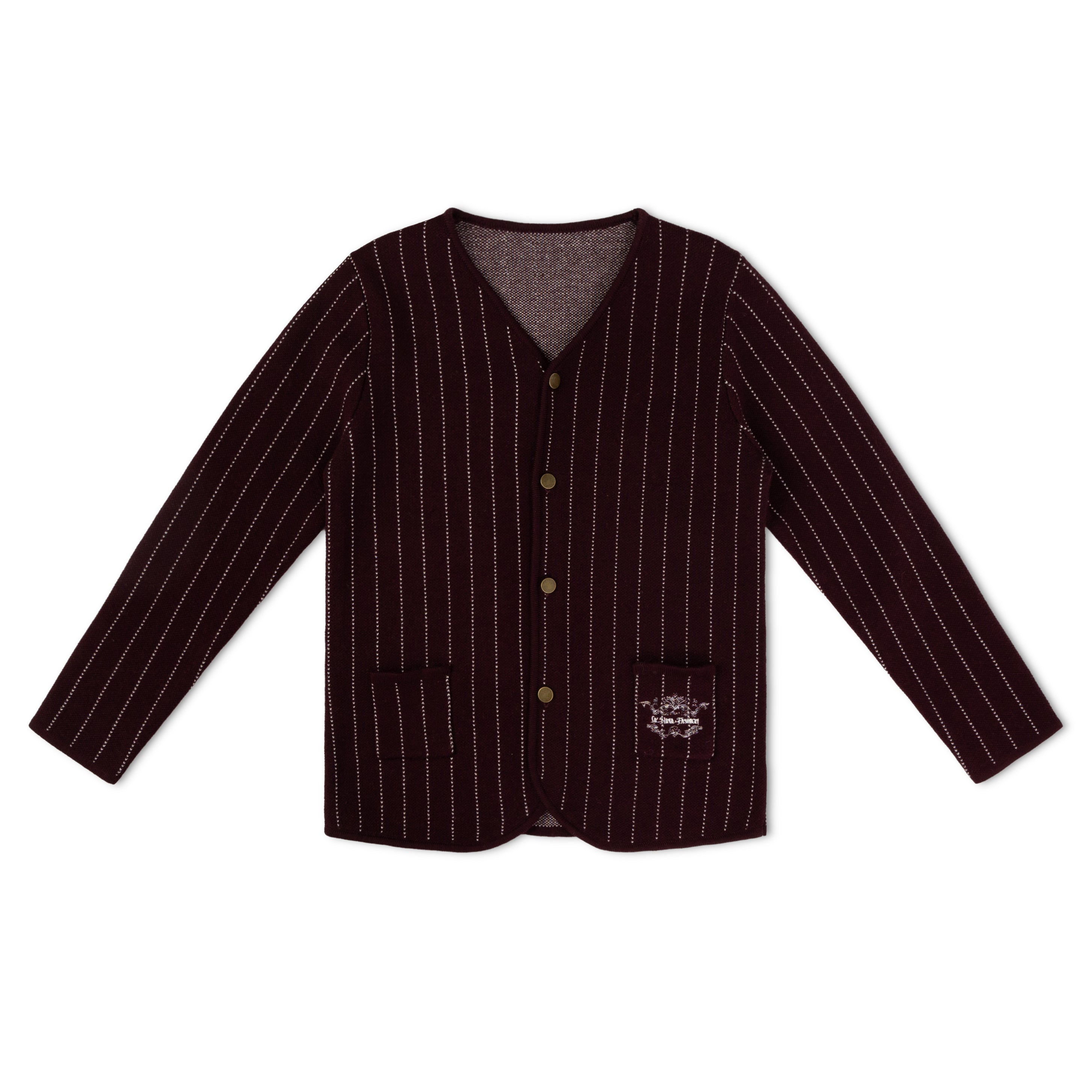 Boys Burgundy Pinstripe Sweater