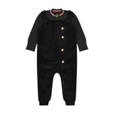 Soldier Button Romper & Varsity Emblem Ribbed Set