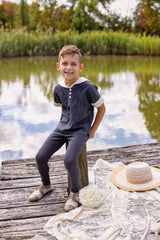 Black Vintage Sailor Boys Two-Piece