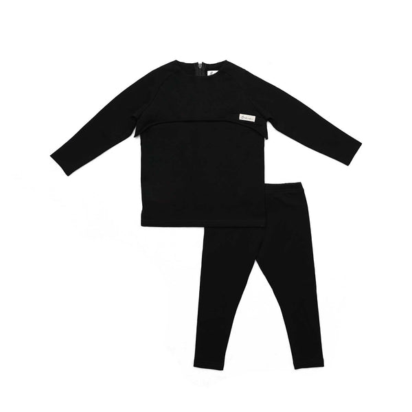 Cropped Sweat Label Boy's Two-Piece