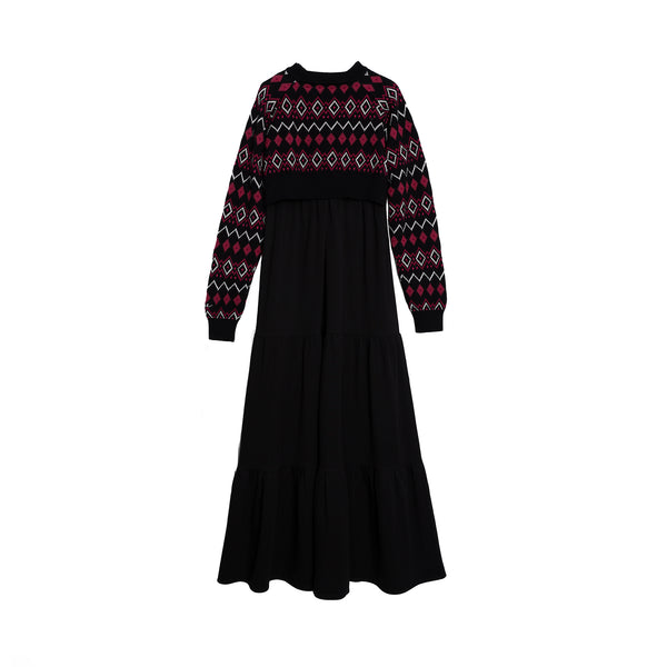 Jacquard Knit Shrug Maxi