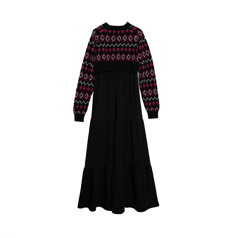 Jacquard Knit Shrug Maxi