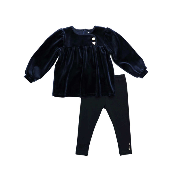 Logo Heart Button Girl's Two-Piece