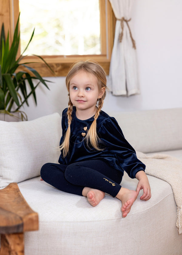 Logo Heart Button Girl's Two-Piece