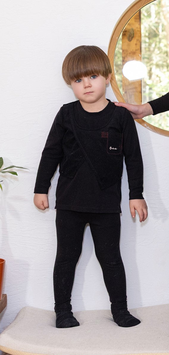 Corduroy Stitch Pocket Boy's Two-Piece