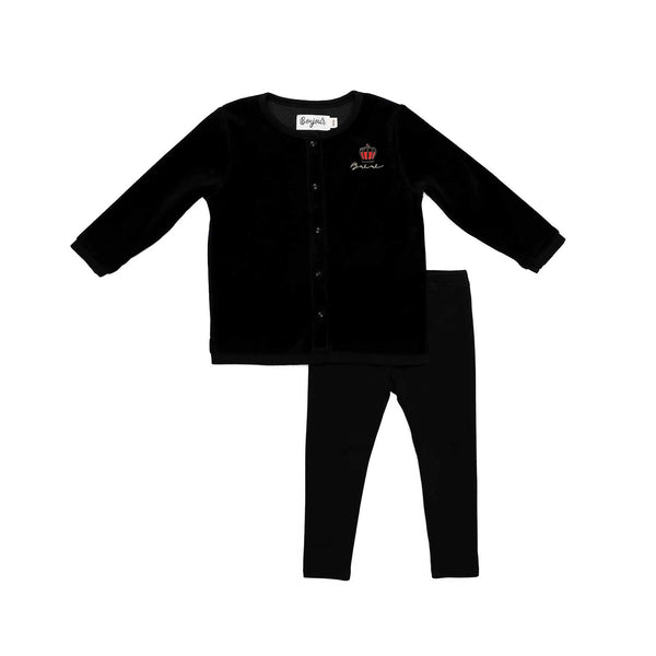 Logo Brooch Boy's Two-Piece