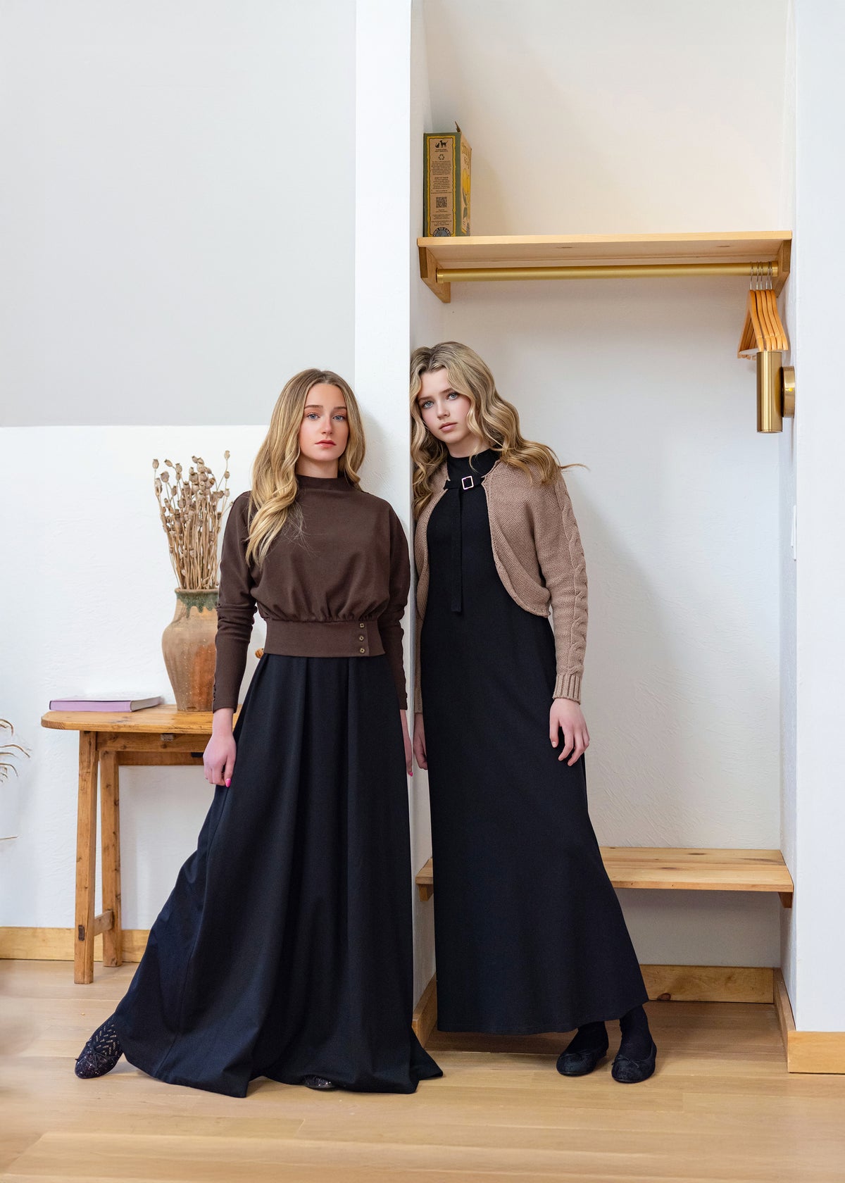 Teen Brown Stitch Button Maxi