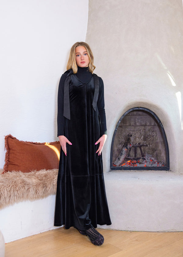 Teen Satin Tie Jumper & Logo Mock Neck