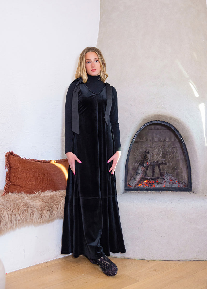 Teen Satin Tie Jumper & Logo Mock Neck
