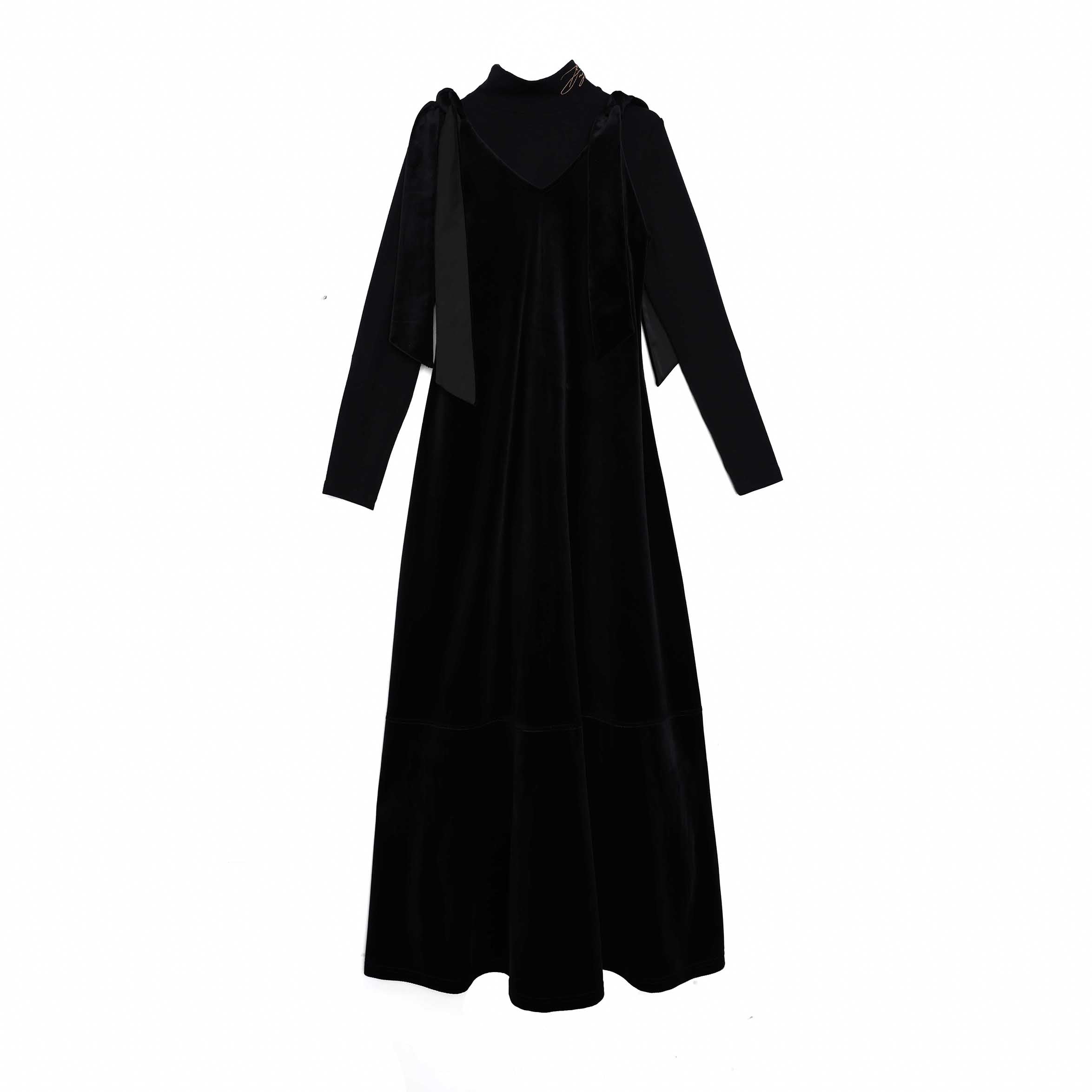 Teen Satin Tie Jumper & Logo Mock Neck
