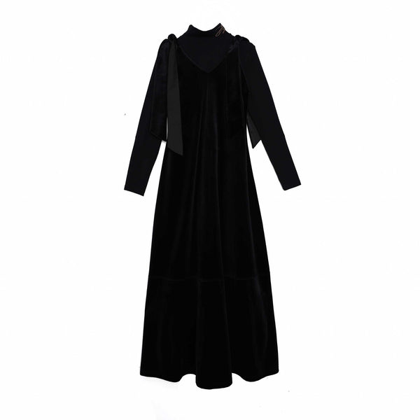 Teen Satin Tie Jumper & Logo Mock Neck