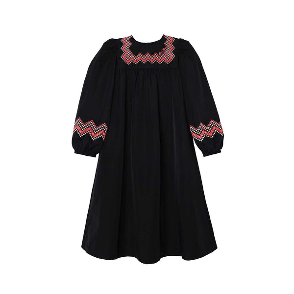Zig Zag Embroidered Dress