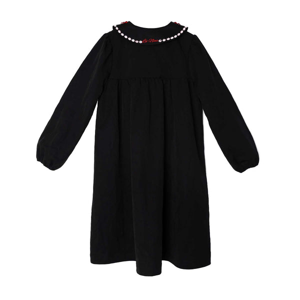 Taffeta Beaded Collar Tie Dress