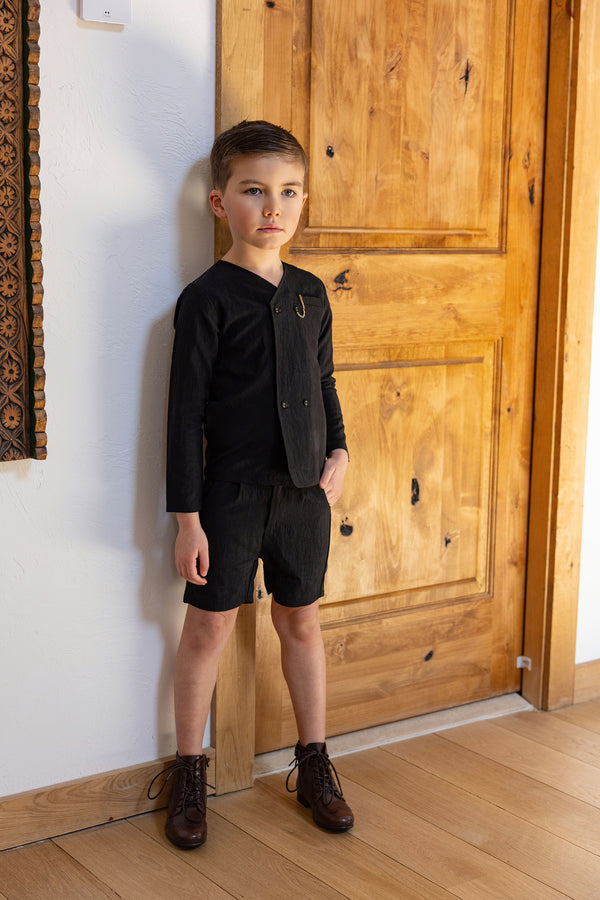 Boy's Taffeta Blazer Chain Set