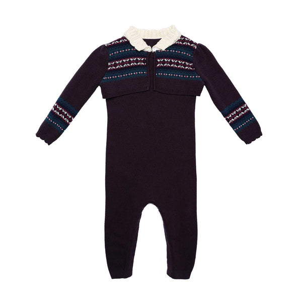 Girl's Jacquard Knit Bolero Romper