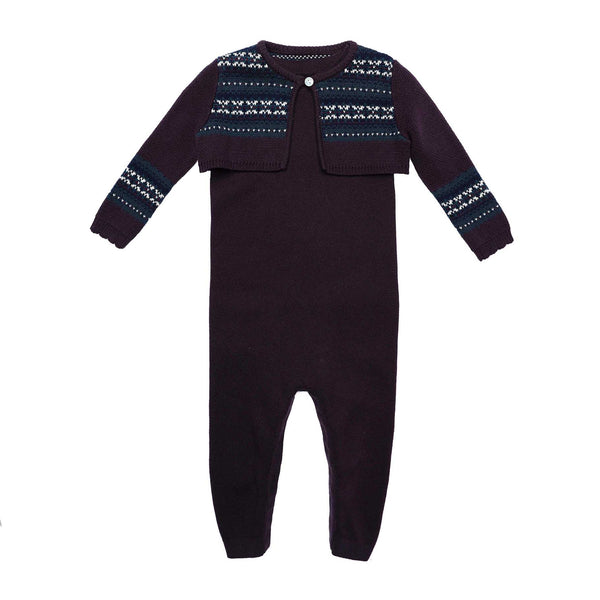 Boy's Jacquard Knit Bolero Romper
