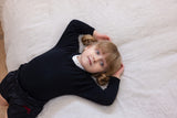 Girl's Knit Taffeta Bow Two-Piece