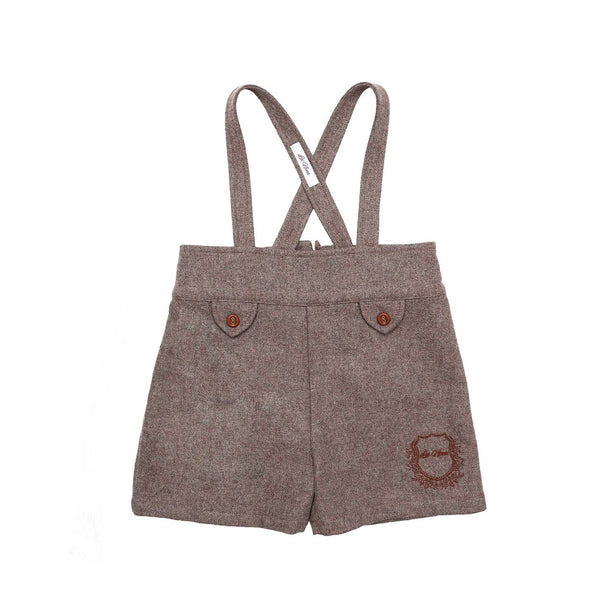 Beige Boys Wool Logo Buildup & Mohair Sweater Set
