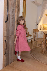 Wool Pink Logo Collar Dress