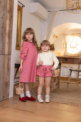 Pink Wool Logo Bubble Pants & Mohair Sweater Set