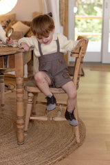 Beige Boys Wool Logo Buildup & Mohair Sweater Set