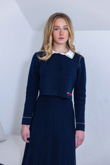Teen Navy Knit Jacket Two-Piece