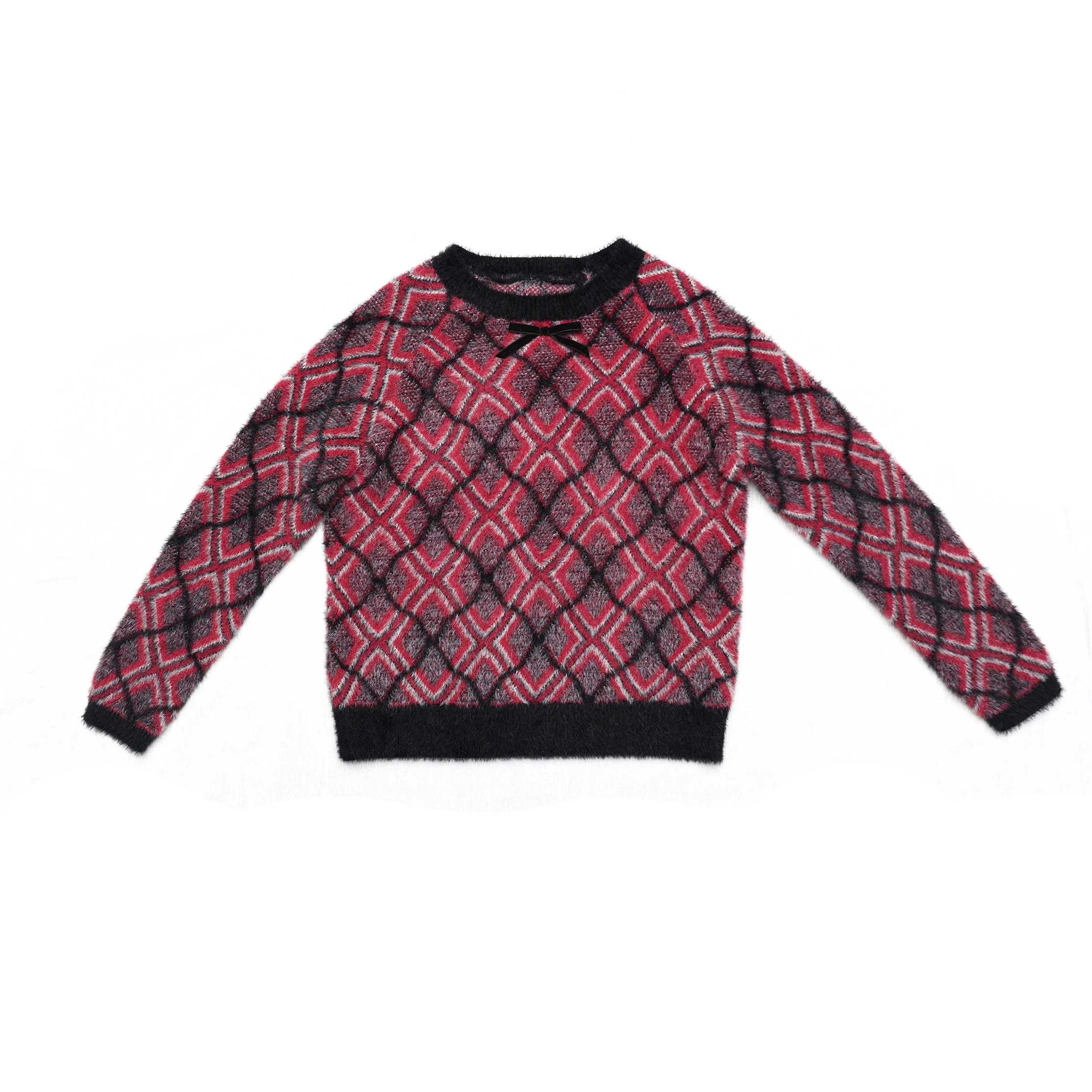 Teen Plaid Mohair Sweater