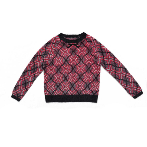 Teen Plaid Mohair Sweater