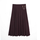 Teen Burgundy Wool Chain Skirt