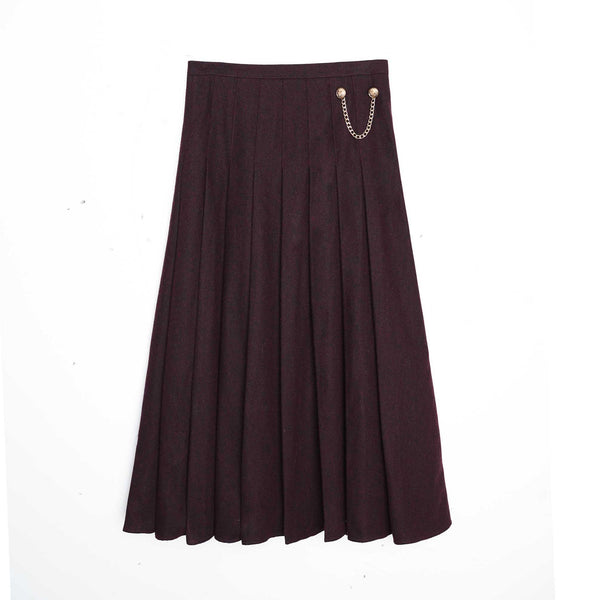 Teen Burgundy Wool Chain Skirt