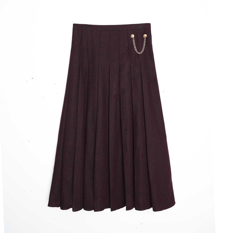 Teen Burgundy Wool Chain Skirt