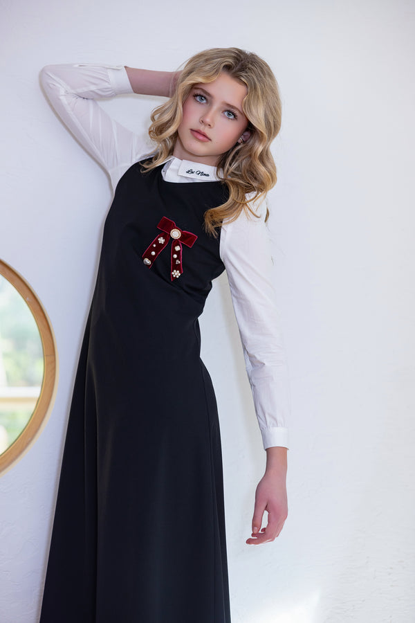 Teen Embellished Bow Jumper & Logo Shirt