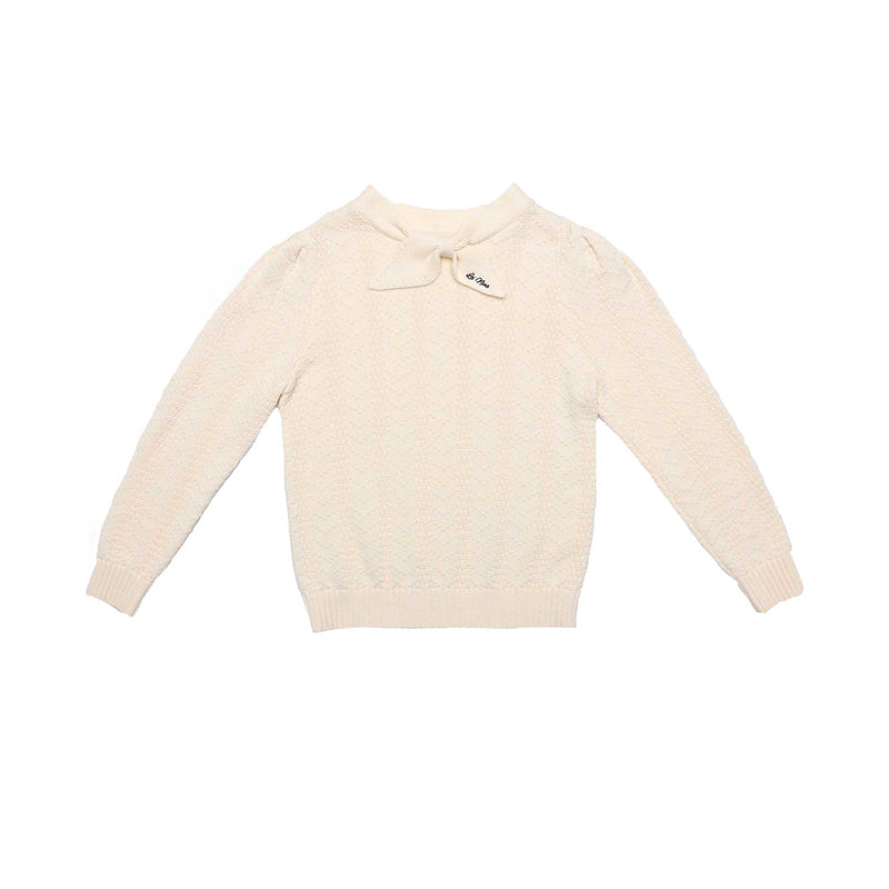 Teen Cream Kerchief Logo Sweater