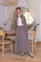 Teen Brown Wool Jacket Set