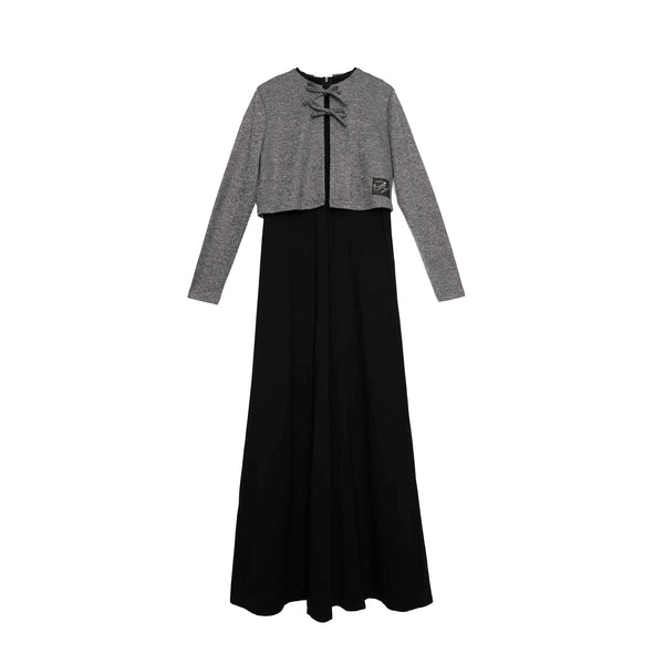 Teen Grey Logo Cardi Bow Maxi