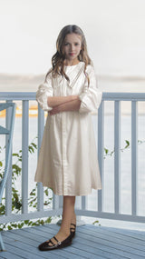 White Sailor Collar Embroidery Dress