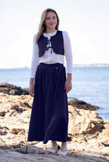 Navy Tie Vest Three Piece Set