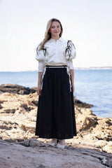 White Shirt & Black Skirt Tie Set