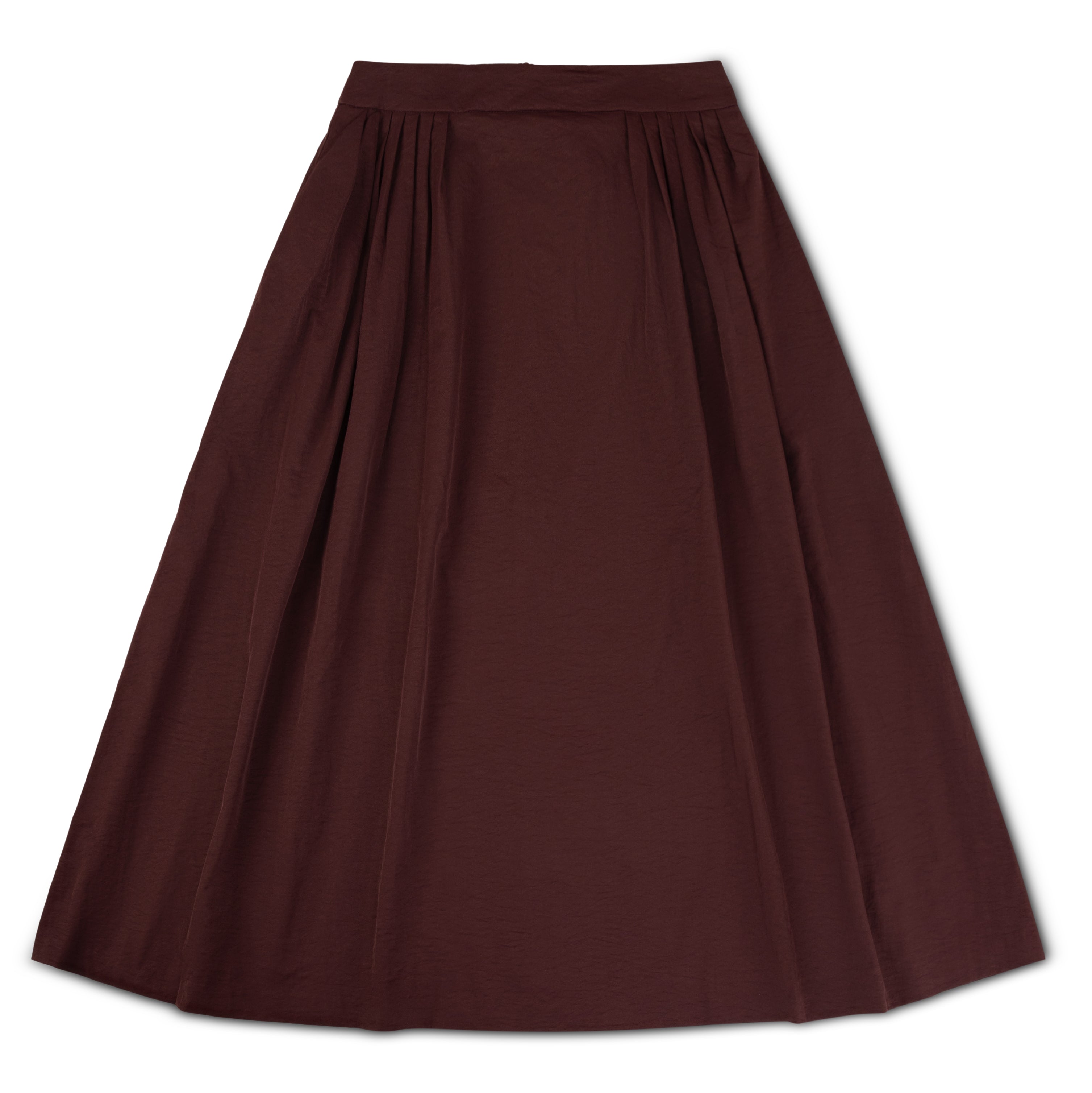 Teen Burgundy Taffeta Pleated Skirt