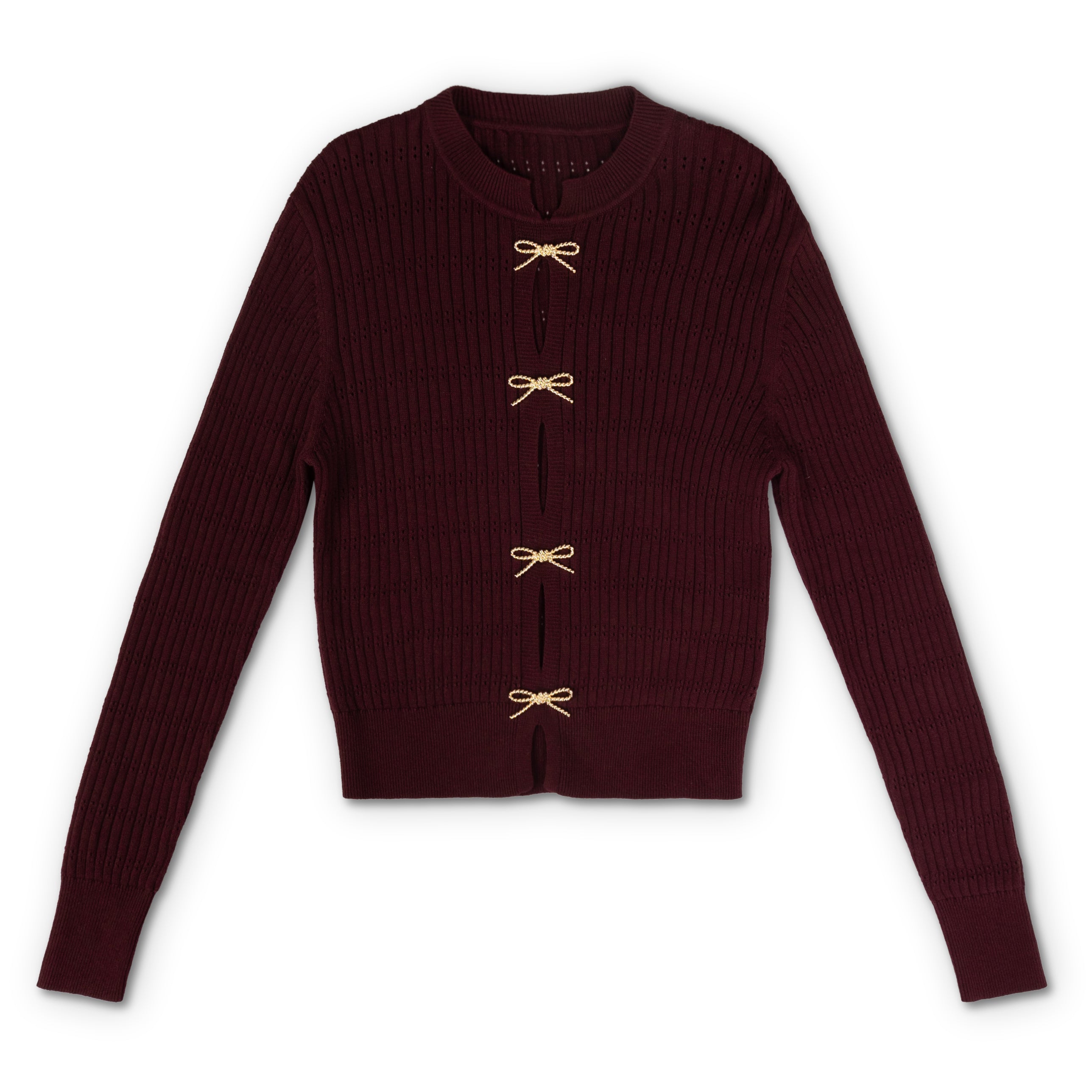 Teen Burgundy Bow Sweater