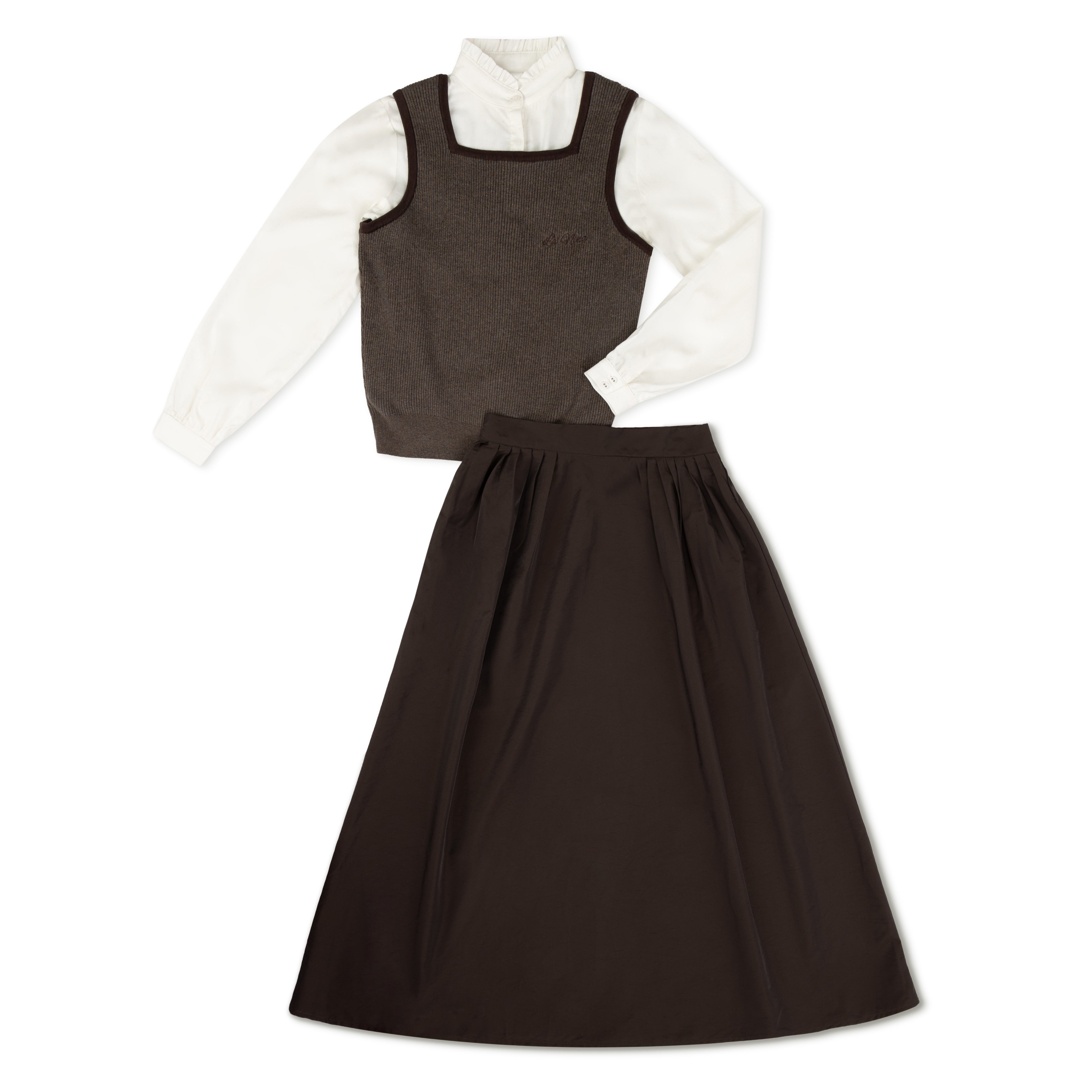 Teen Brown Vest 3pc Set