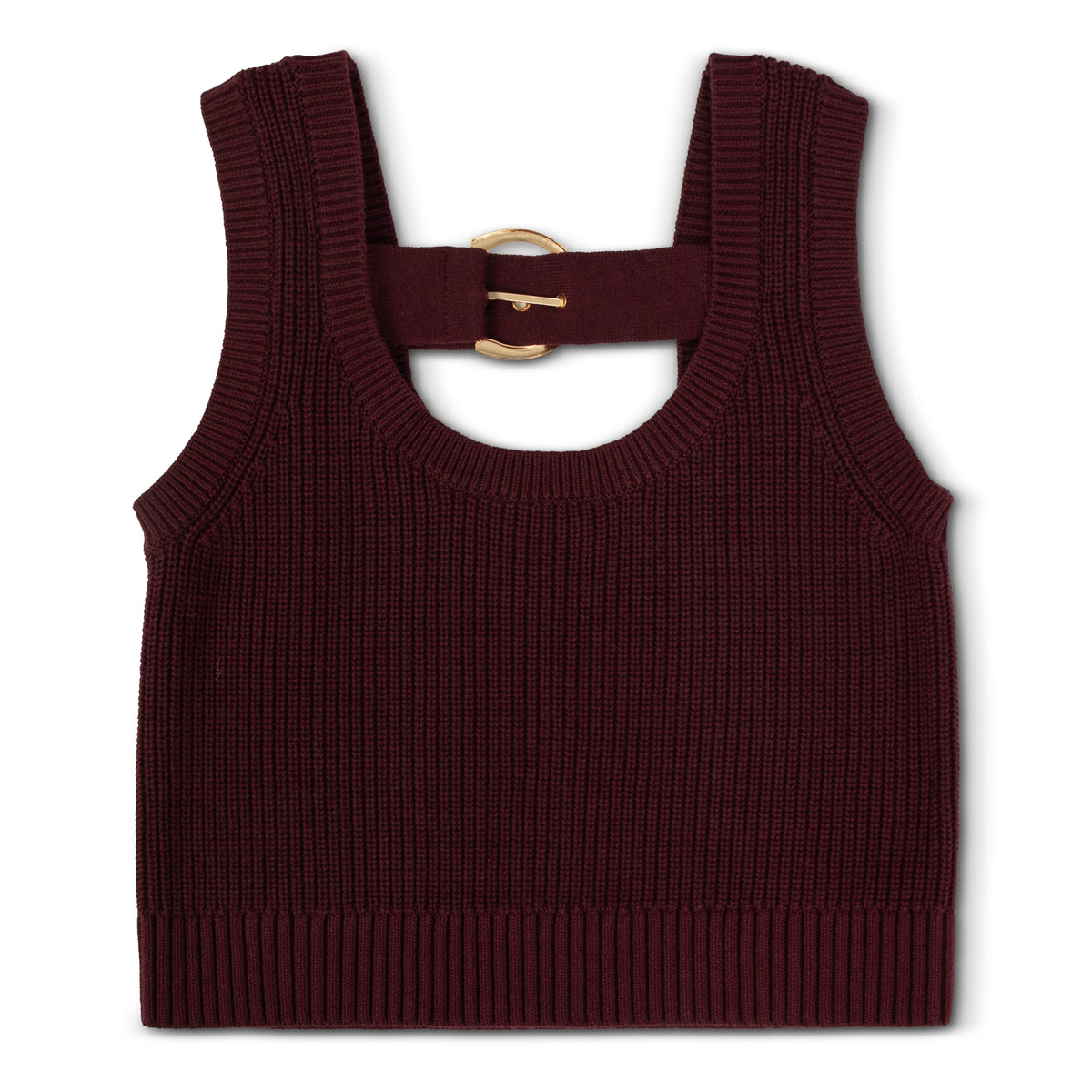 Teen Burgundy Buckle Knit Vest & Skirt (No Shirt)