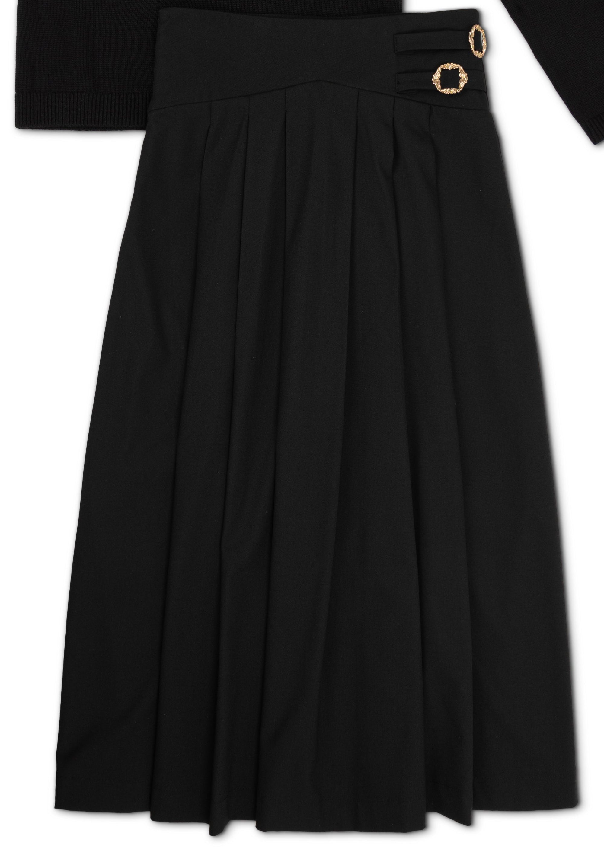 Teen Double Buckle Midi Skirt