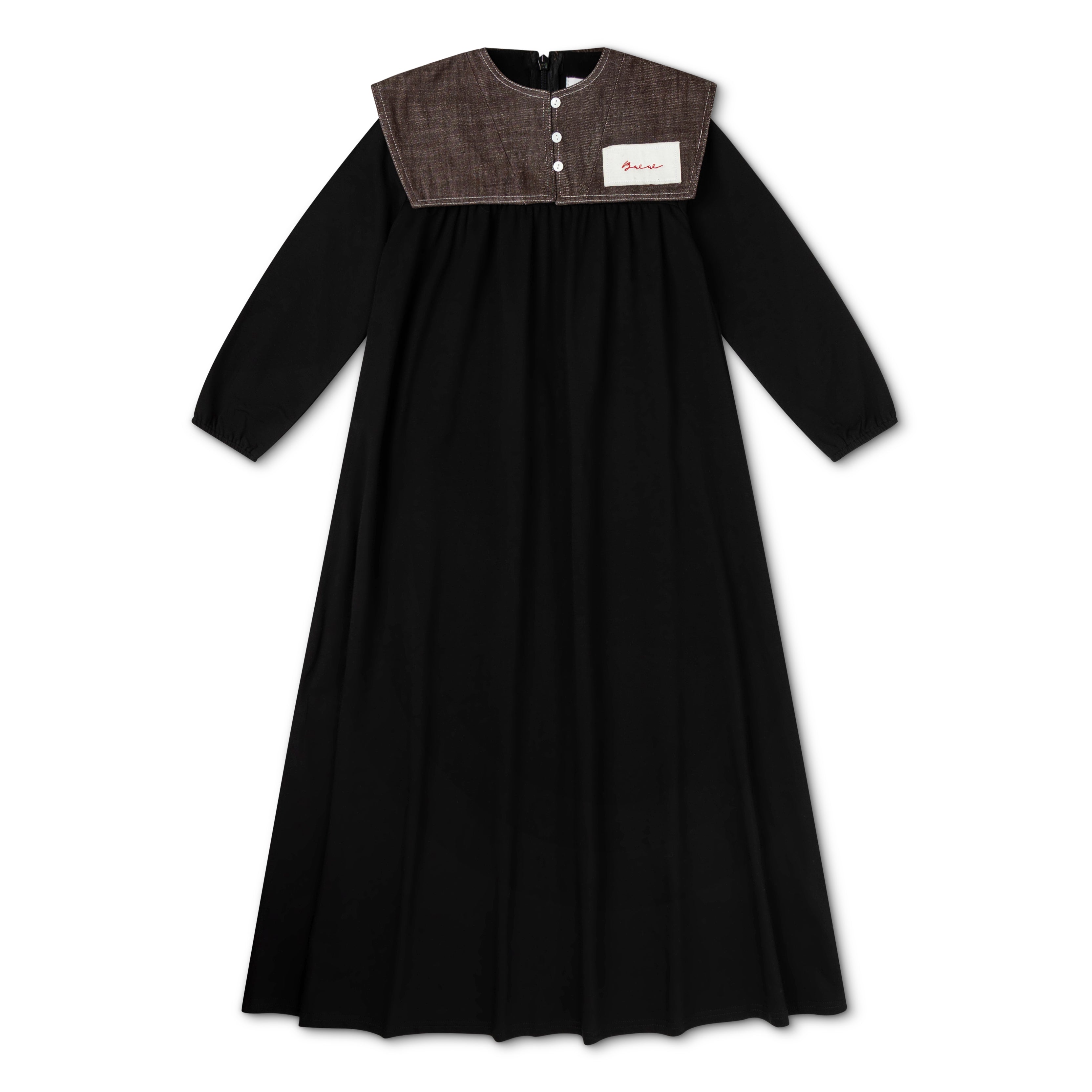 Brown Collar Logo Patch Maxi