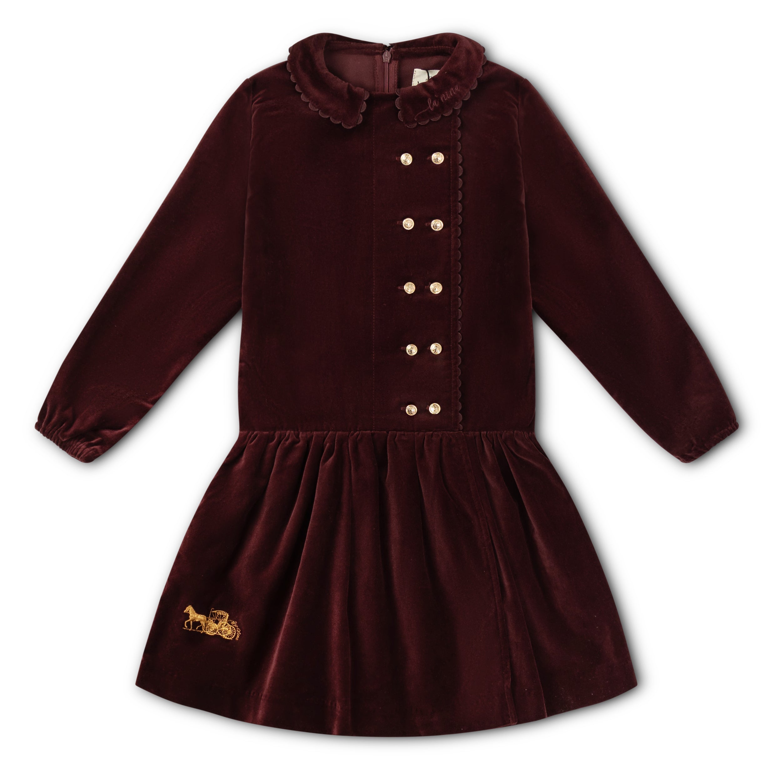 Burgundy Velvet Classic Logo Dress