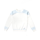 Long Sleeve Blue Shoulder Patch Sweater