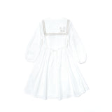 White Sailor Collar Embroidery Dress