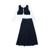 Navy Tie Vest Three Piece Set