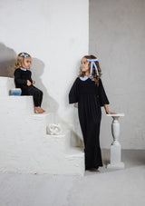 Light Blue Striped Collar Maxi Dress